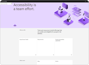 IBM Accessibility 홈페이지 메인화면